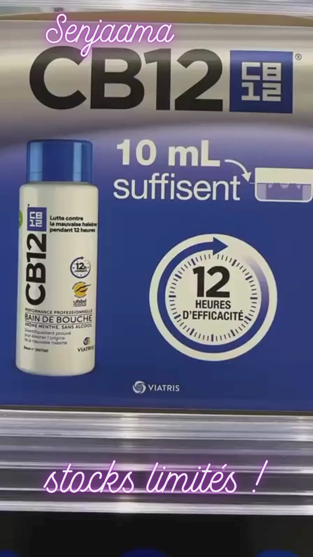 Charger la vidéo : 🦷 CB12 – Une haleine fraîche et une protection longue duréeCB12 est un bain de bouche scientifiquement formulé pour neutraliser la mauvaise haleine pendant 12 heures. Contrairement à de nombreux produits qui masquent seulement les odeurs, CB12 agit à la source en neutralisant les composés soufrés responsables de l’halitose.